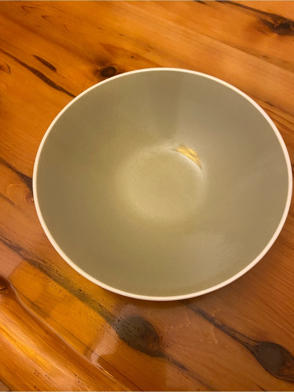 Vintage Unmarked USA Pottery 9" Bowl Set MCM Sage Green Serving Bowl